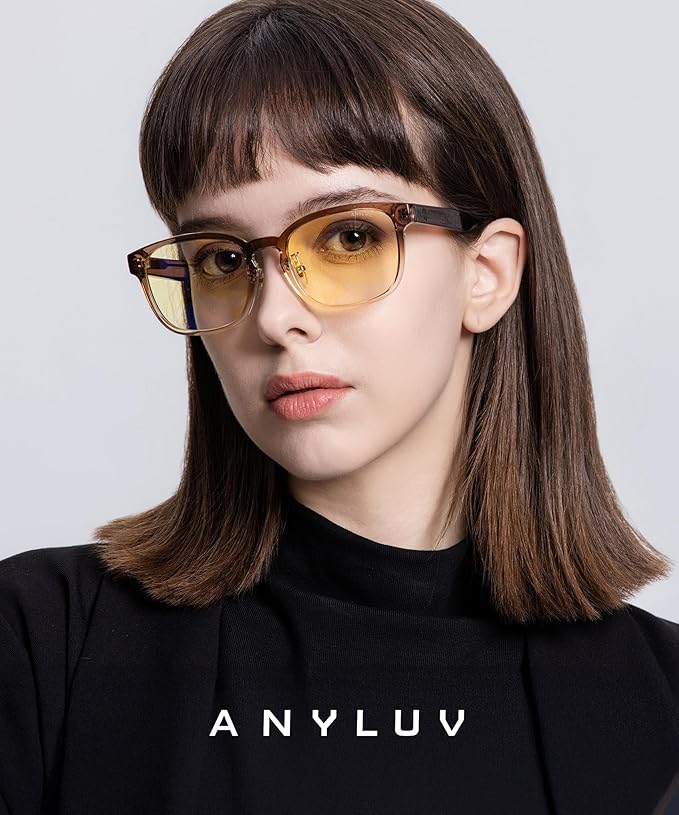 ANYLUV Blue Light Glasses Men Women Computer Gaming Glasses Anti Eyestrain Lightweight Blue Light Blocking Glasses