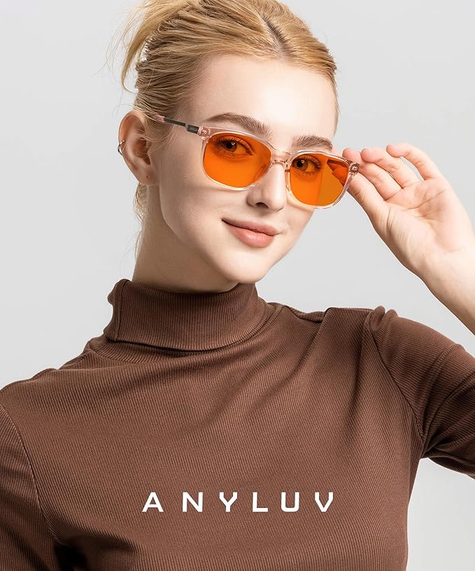 ANYLUV Blue Light Glasses for Men, Lightweight Computer Gaming Glasses, Stylish Anti Eyestrain Blue Light Blocking Men