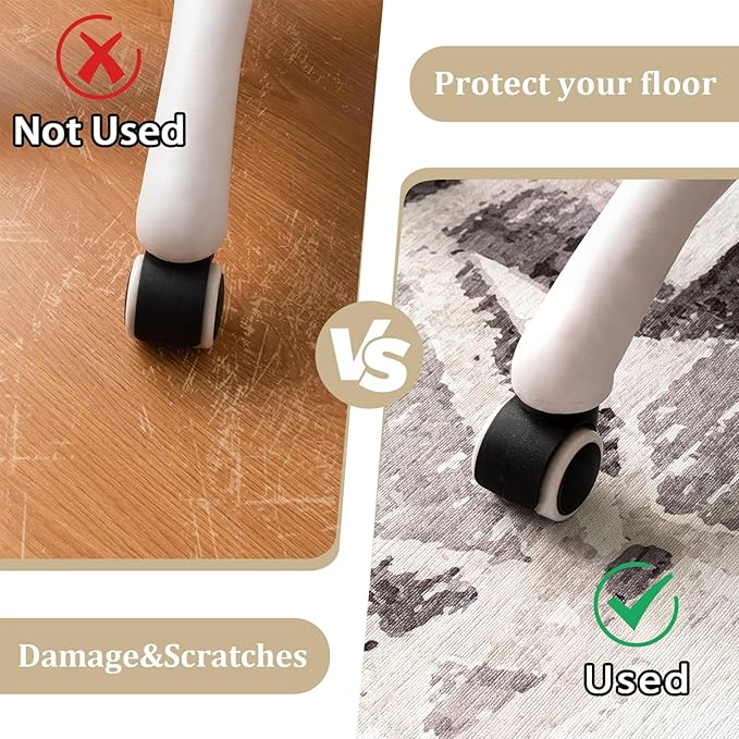 Office Chair Mat for Hardwood Floor, 60"x45" Easy Glide Computer Desk Mat Protector for Rolling Chair Under Desk Rug Nonslip Backing, Machine Wash, (Modern)
