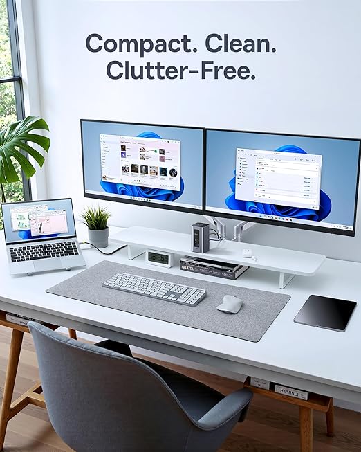 Baseus Docking Station Dual Monitor, Nomos Win Air(12 in 1) Laptop Dock, 2*4K HDMI, 10Gbps USB Ports, 1Gbps Ethernet, PD 100W(No Power Adapter), USB C Docking Station for Dell/HP/Lenovo/Asus/Acer/Mac