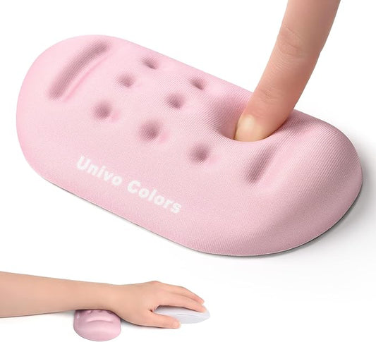 UnivoColors Pink Superfine Memory Foam Wrist Rest Soft Gel Ergonomic Mouse Pad Wrist Support for Mouse, Gaming, Computer, Laptop, Office