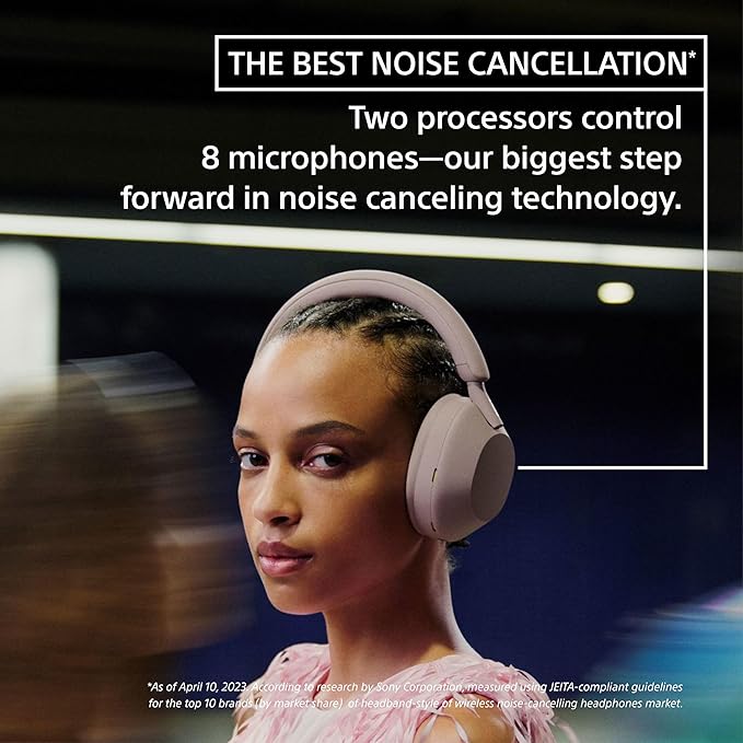Sony WH-1000XM5 Premium Noise Canceling Wireless Headphones, Auto NC Optimizer, 30-Hour Battery, Alexa Voice Control, Smoky Pink