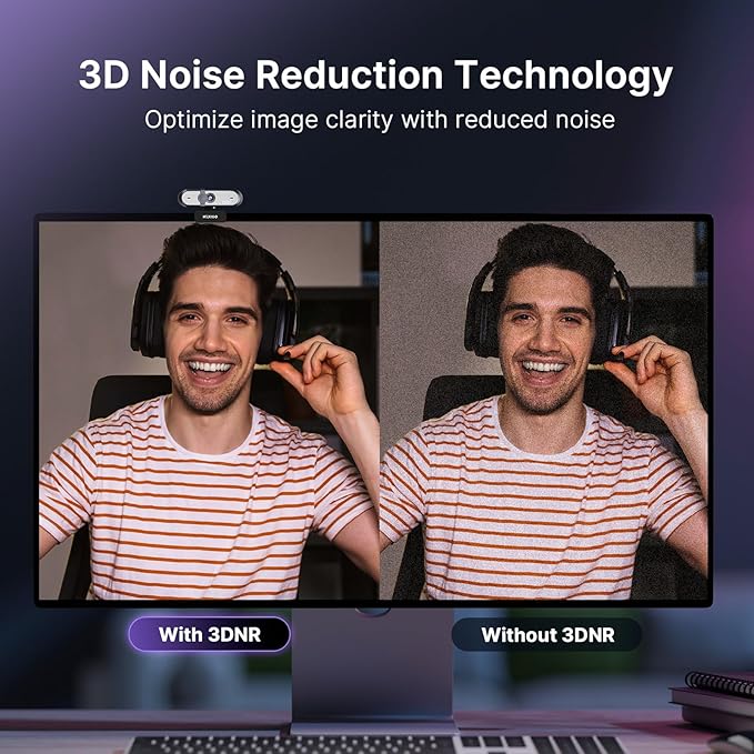 NexiGo N660P Pro 4K Webcam with Distortion-Free Lens, 1080p 60 fps Autofocus USB Streaming Camera, 3DNR, Noise-Canceling Mics & Privacy Cover, Web Cam for Gaming/Live Streaming/PC/Mac/Switch 2, Black