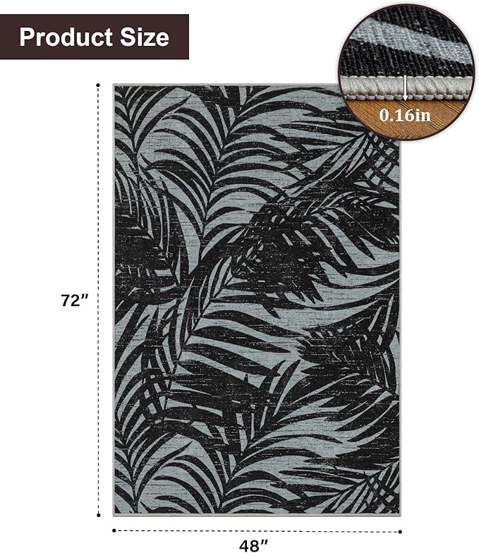 chakme Office Chair Mat for Hardwood Floor, 72"x48" Easy Glide Computer Desk Mat Protector for Rolling Chair Under Desk Rug Nonslip Backing, Machine Wash, (Leaf)