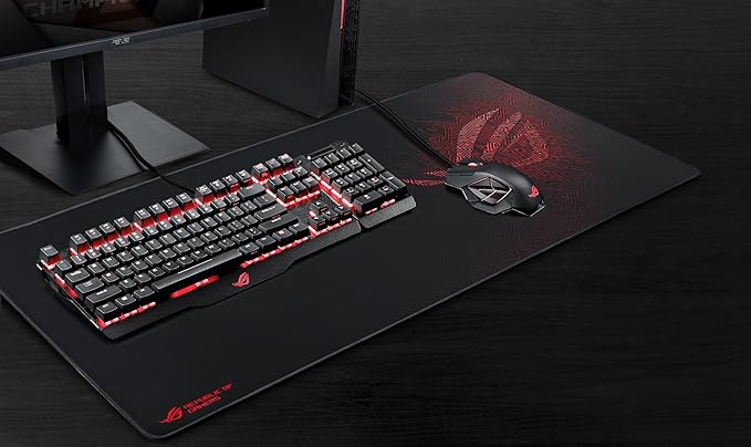 ASUS ROG Sheath Gaming Mouse Pad – 35.4” x 17.3", Extra-Large Surface, Pixel-Precise Tracking, Anti-Fray Stitched Edges, Non-Slip Base - Black/Red