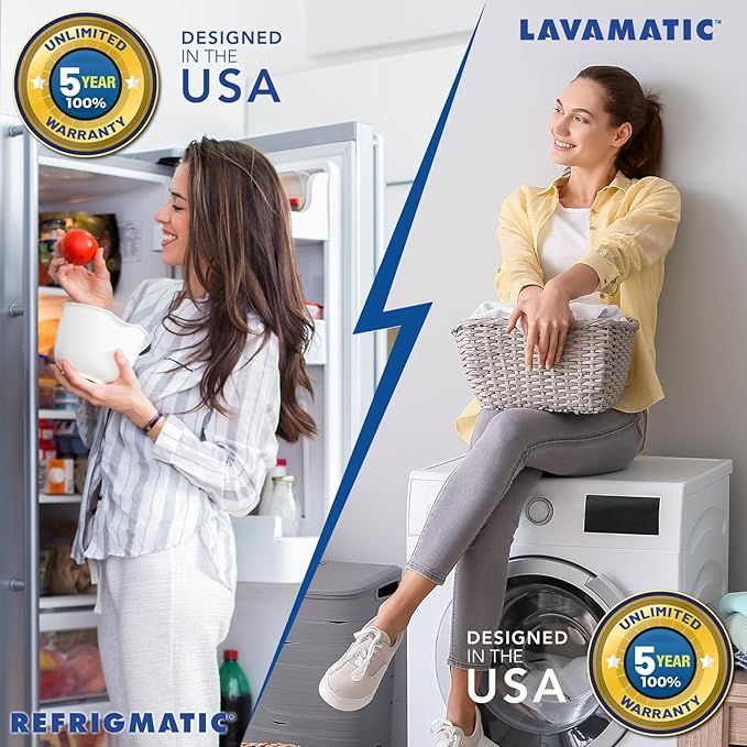 Two Electronic Voltage & Surge Protector Combo - Protect your Refrigerator and Washing Machine Against High and Low Voltage, Brownouts and Spikes