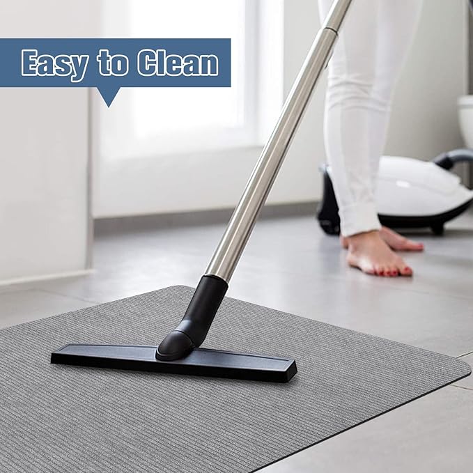 Placoot 2 Pack Desk Chair Mat for Hardwood Floor, Computer Chair Floor Mat, 55"x35" Office Chair Mat, Large Rubber Anti-Slip Floor Protector for Home Office Light Grey (Folding Packaging)