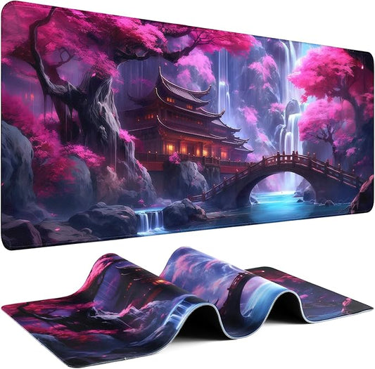 Gaming Mouse Pad - (31.5"×11.8") Japanese Anime Large Mouse Pads for Desk - Desk Mat for Keyboard and Mouse with Non-Slip Base, Desks Pad Matfor Game/Office & Home