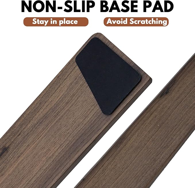 Premium Walnut Wooden Wrist Rest for Tenkeyless Keyboard, Ergonomic Curve & Easy Maintenance Wood Design Hand Rest for 75% 80% Keyboard (14.2" L)