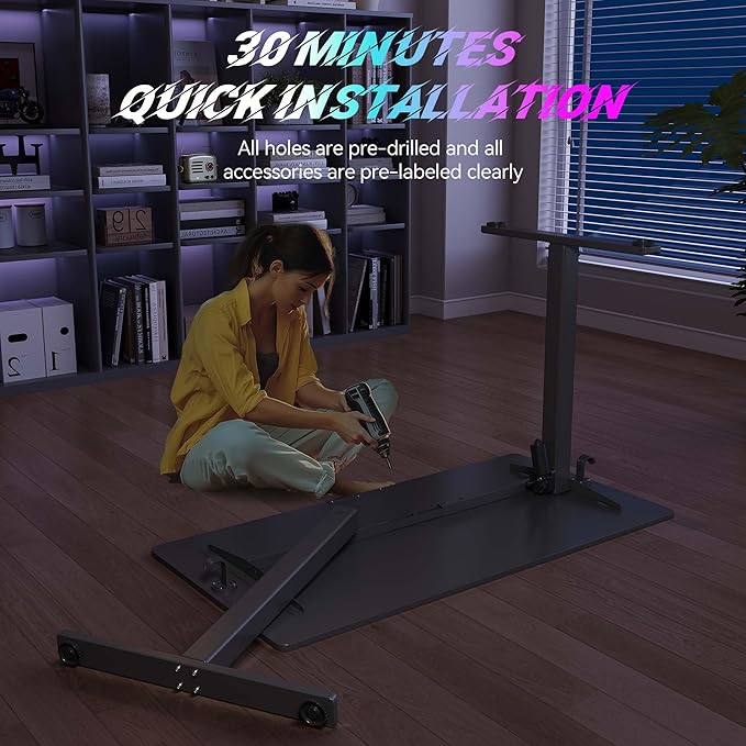 Electric Standing Desk,40x24 Inches Adjustable Height Stand up Desk, Sit Stand Home Office Desk with Splice Board, 3 Preset Heights,Equipped with Hooks,Ergonomic Computer Desk Workstation，Black