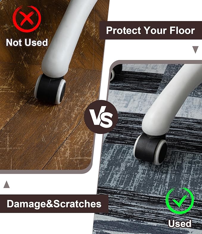 chakme Office Chair Mat for Hardwood Floor, 48"x36" Easy Glide Computer Desk Mat Protector for Rolling Chair Under Desk Rug Nonslip Backing, Machine Wash, (Jigsaw)