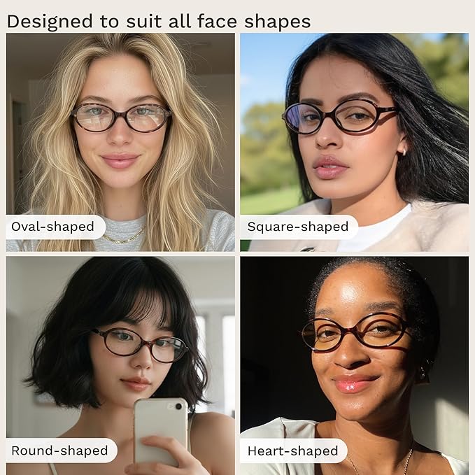 livho Blue Light Glasses for Women – Y2K Aesthetic Frame with Blush Pink Case, 90s Vibe for Screen Time Blue Light Blocking