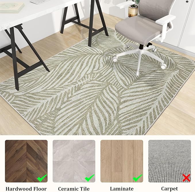 Office Chair Mat for Hardwood Floor, 60"x45" Easy Glide Computer Desk Mat Protector for Rolling Chair Under Desk Rug Nonslip Backing, Machine Wash, (Modern)