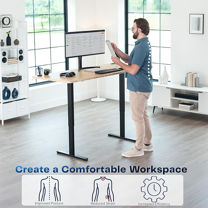 VIVO Heavy Duty Dual Motor Electric Sit Stand Desk Frame, 220 lbs Capacity up to 77" x 43" Tops, Memory Controller Height Adjustable Frame Only, Black, DESK-E-200B