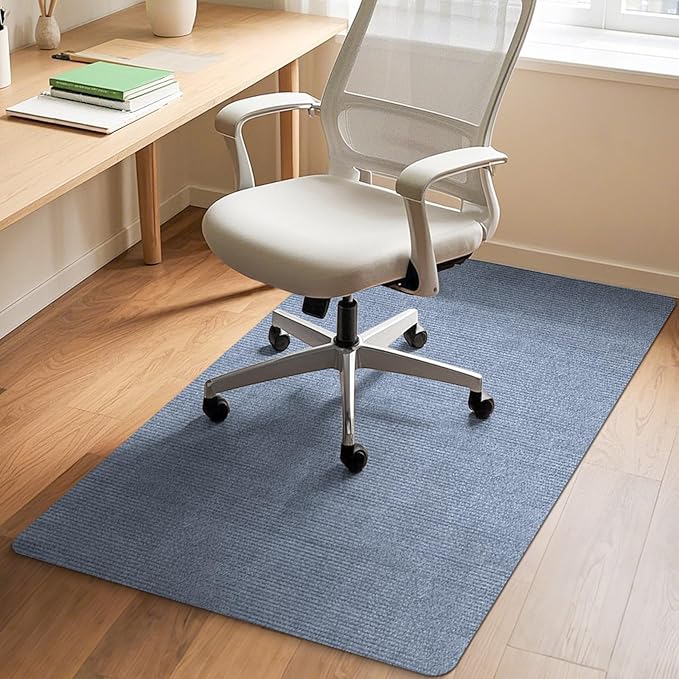 HomeMall Office Chair Mat for Hardwood and Tile Floor, 48" x 36" Computer Desk Chair Mat, Anti-Slip Mat for Rolling Chair, Large Floor Protector for Home Office, Light Gray