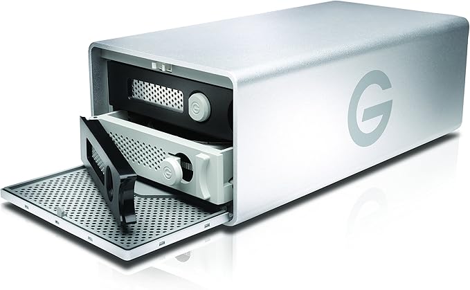 G-Technology 28TB G-RAID with Thunderbolt 3, USB-C (USB 3.1 Gen 2), and HDMI, Removable Dual Drive Storage System, Silver - 0G10414-1