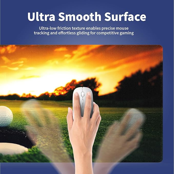 Extra Large Gaming & Office Mouse Pad (31.5" x 11.8") – Golf Ball Near Hole Golf Field, Premium XXL Desk Mat with Durable Stitched Edges & Smooth Fabric Surface & Anti-Slip Rubber Base