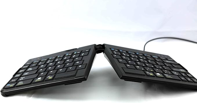 Goldtouch Go!2 Mobile Keyboard (GTP-0044) - Portable Foldable Travel Ergonomic Wired Keyboard with USB for PC & Mac, Plus Jestik Microfiber Cloth - Value Bundle