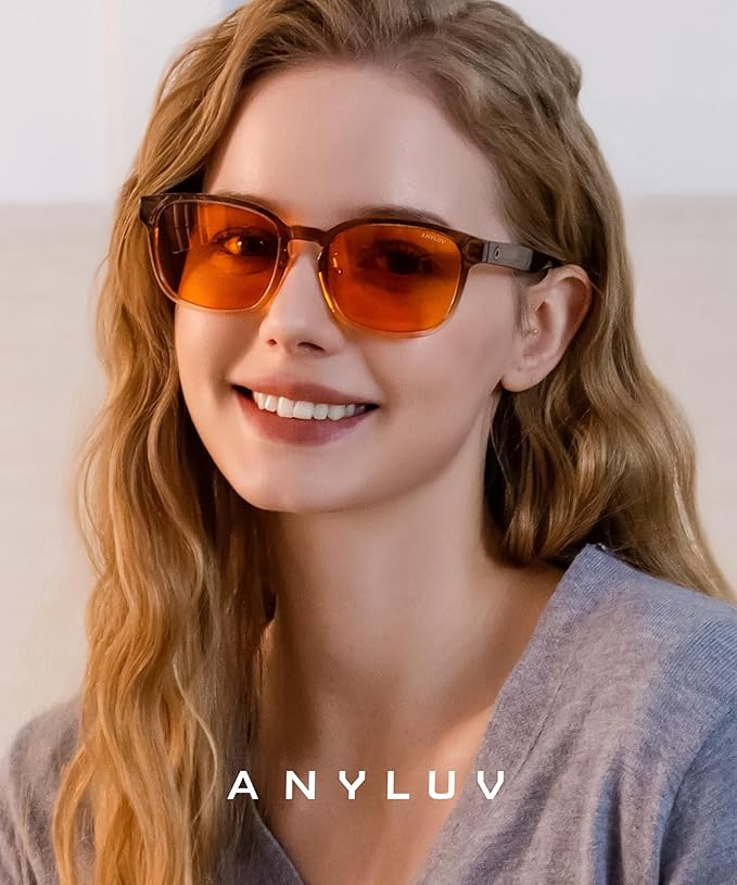 ANYLUV Blue Light Glasses Men Women Computer Gaming Glasses Anti Eyestrain Lightweight Blue Light Blocking Glasses