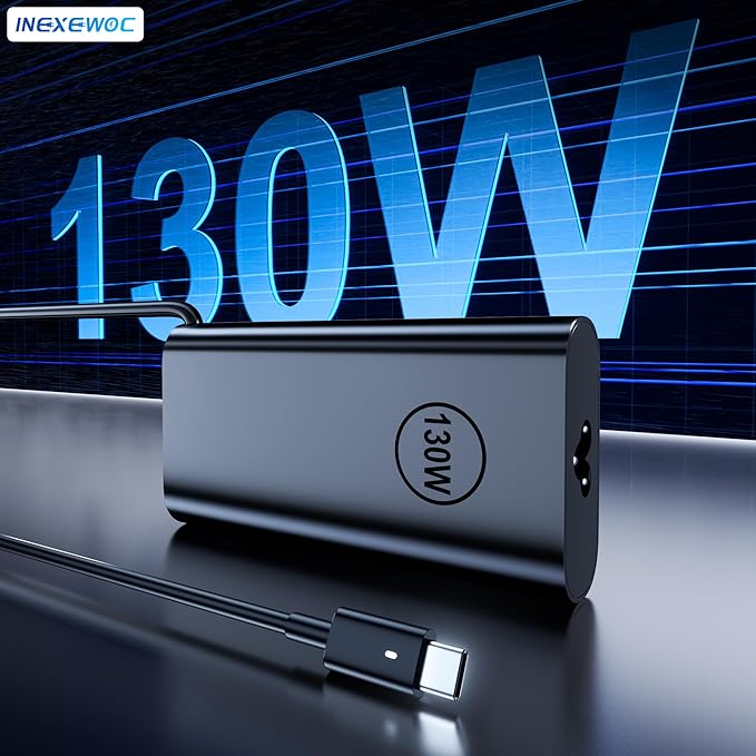 130W USB C Laptop Charger Compatible with Dell XPS 15 17 2in1 9575 9500 9520 9700 Precision 3560 5550 5530 5750 5560 5570 Latitude 9510 9410 7210 7310 7410 5510Type C AC Adapter Power Cord