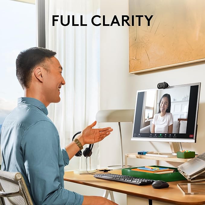 Logitech Brio 101 Full HD 1080p Webcam for Meetings,Streaming,Desktop,Laptop,PC - Built-in Mic,Shutter,Works with Zoom,Microsoft Teams,Nintendo Switch 2’s New GameChat Mode,USB-A,-Black,(Pack of 4)
