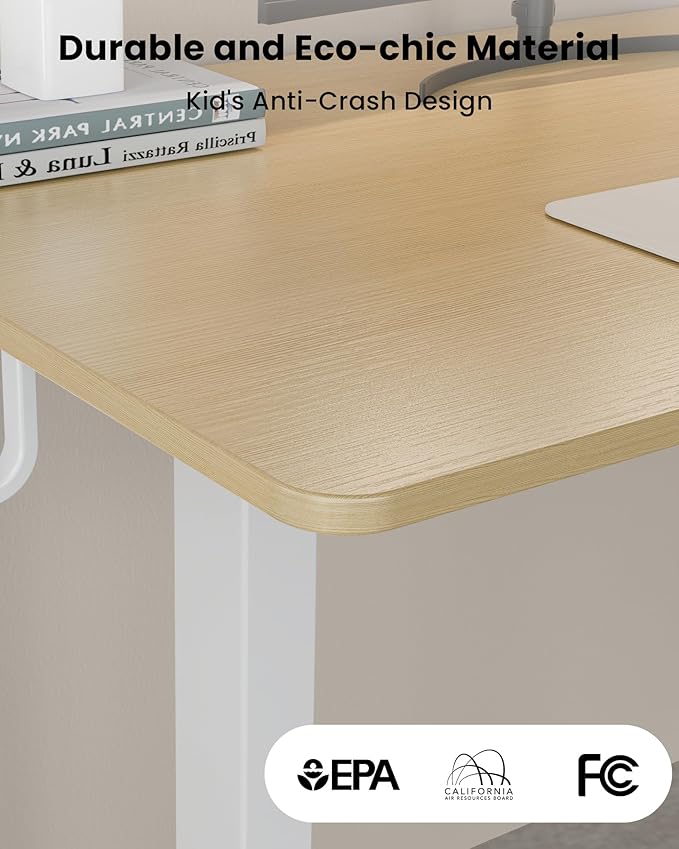 63 Inches Reversible L Shaped Standing Desk for Home Office, Electric Height Adjustable Corner Computer Desk, Sit Stand up Table with Cup Holder, Ergonomic Gaming Desk, Oak