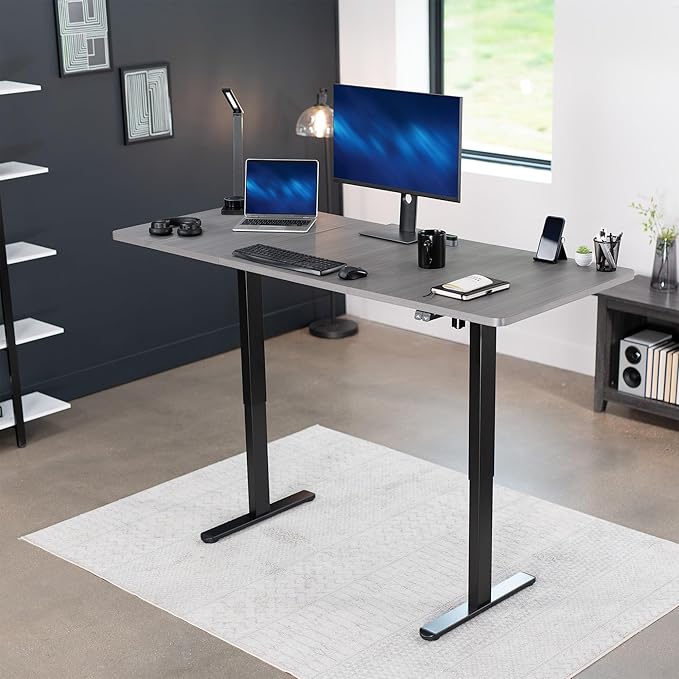 VIVO Electric 71 x 30 inch Stand Up Desk, Height Adjustable, Dark Gray Top Black Frame, Home and Office Furniture Sets, DESK-KIT-0B7G