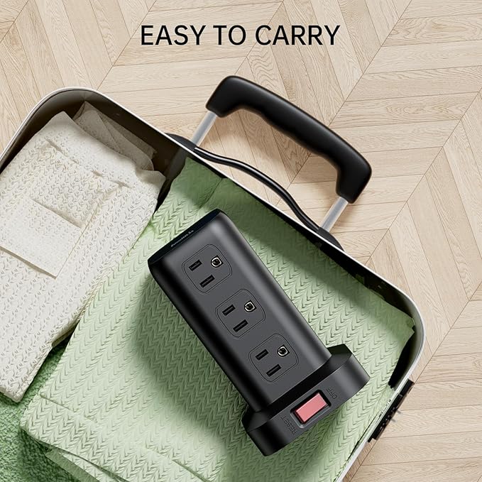 Extension Cord with Multiple Outlets, SMALLRT Surge Protector Power Strip Tower with USB Ports 12 AC Outlets, PD 20W USB C, 15FT Outlet Extender for Home Dorm, Office Supplies, Overload Protection