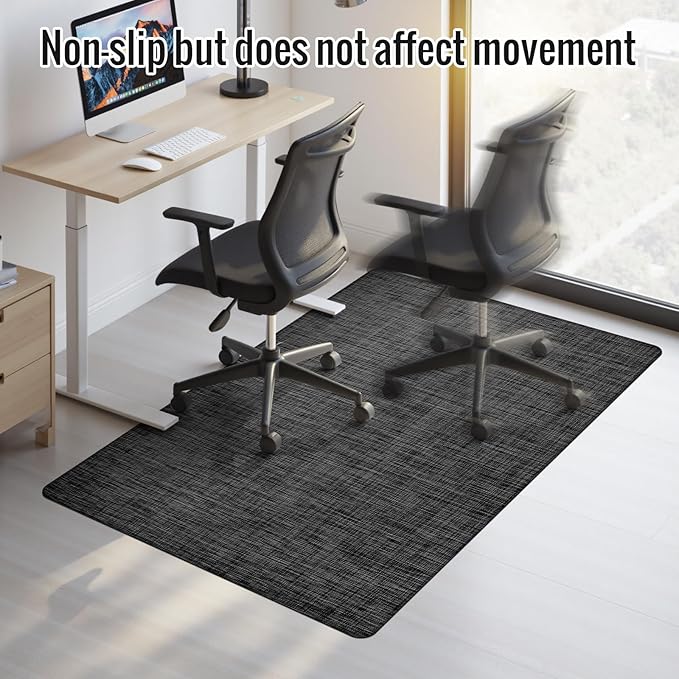Office Chair Mat,48"x60" Anti-Slip Waterproof Hardwood Floor Chair Mat,Heavy Duty Floor Protector Rolling Chairs for Home Office(Black)
