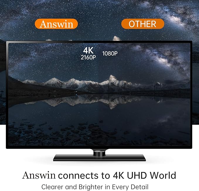 HDMI to DisplayPort Adapter, 4K@60Hz HDMI Source to DisplayPort Monitor Uni-Directional Compatible with PC Graphics Card Laptop Xbox One/360/NS/PS5/Mac Mini Supporting 2K@144Hz 1080P@165Hz