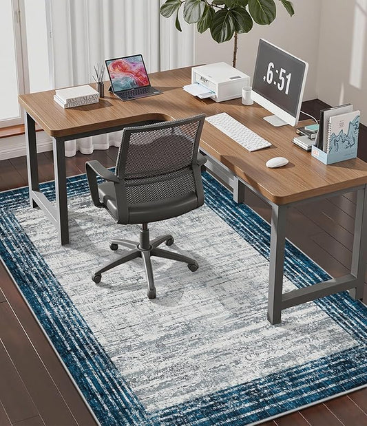 chakme Office Chair Mat for Hardwood Floor, 60"x45" Easy Glide Computer Desk Mat Protector for Rolling Chair Under Desk Rug Nonslip Backing, Machine Wash, (Square)