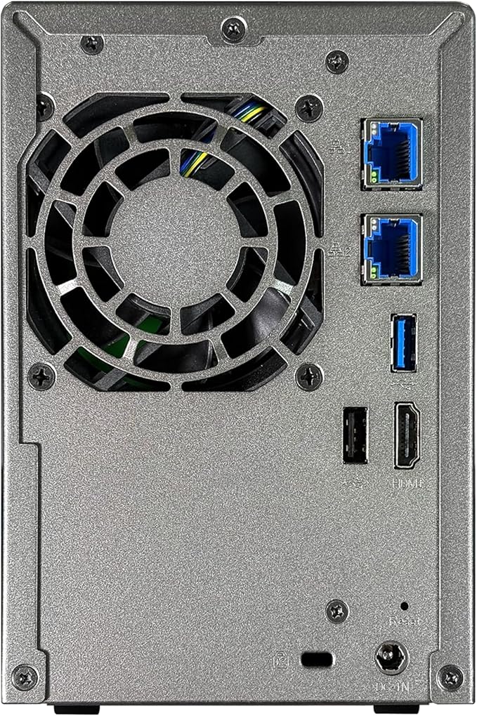 Asustor Lockerstor 2 Gen2+ AS6702T v2 2 Bay NAS Storage, Intel Quad-Core 2.0GHz CPU, Dual 5GbE Ports, 4GB RAM DDR4, 4 M.2 SSD Slots, HDMI, Network Attached Storage (Diskless)