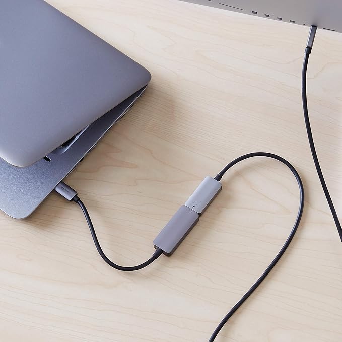 Amazon Basics Aluminum Uni-Directional USB-C (Source) to DisplayPort (Display) Adapter (4K@60Hz), Thunderbolt 3 Compatible, Grey