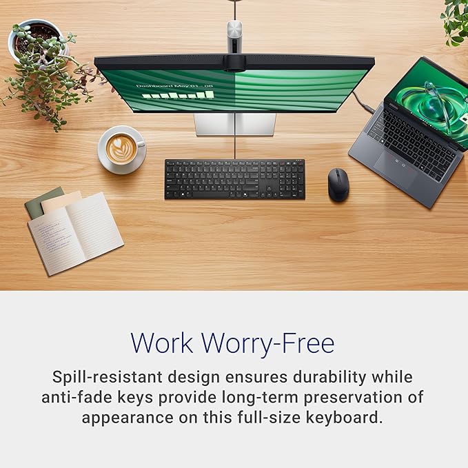 Dell KB525C Wired Collaboration Keyboard - USB-C & USB-A Versatile connectivity, 15 Programmable Shortcuts Keys, Collaboration Keys - Zoom & Microsoft Teams, Copilot Key, Silent Keys - Black