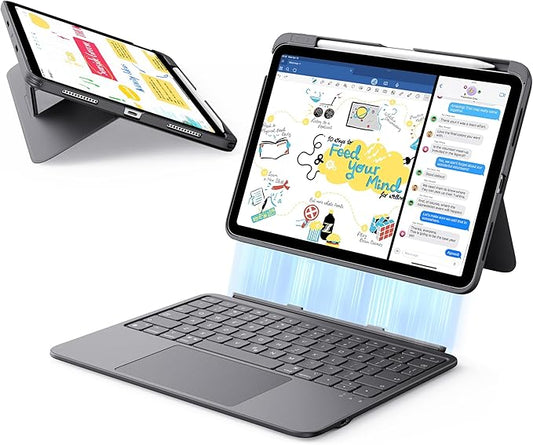 ESR for iPad (A16) 11th/10th Gen Flex Keyboard Case, Ultra-Light Magnetic Detachable Keyboard for iPad 10.9" with Writing/Viewing Modes, Larger Precision Trackpad, Dark Gray