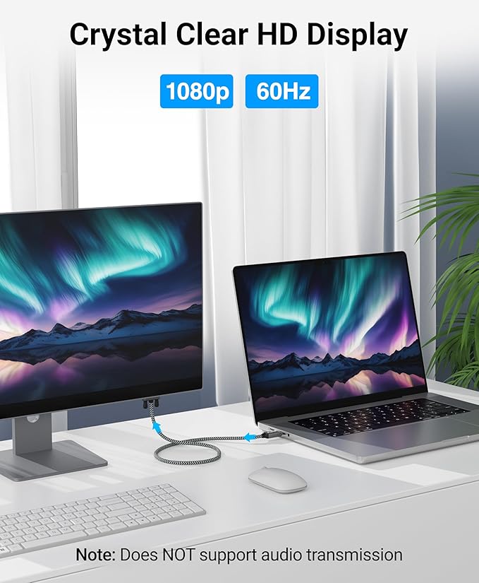 BlueRigger DisplayPort to VGA Cable (10FT, DP to VGA Monitor Cable, Uni-Directional, Male to Male, Display Port Source to VGA Cable Converter) - Compatible with Laptop, Monitor, Desktop, HDTV