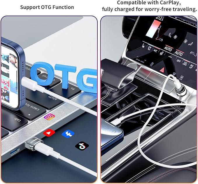 USB to USB C Adapter 2Pack,USB2.0 Fast Charging 480Mbps Data Transfer,Type-C Female to USB2.0 Male OTG Adapter,USB C Charger Connector for M-acBook,Pad,Phone15 16 17,A-pple Watch,A-irpods,G-alaxy Gray