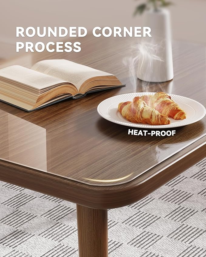 Oterri Clear Writing Desk Pad, 12’’x36” Heat Resistant Waterproof PVC Round Edge Durable Desk Protect Mat, Anti-Static Writing Mat Table Protector