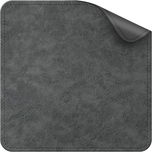 Imitation Crazy Horse Leather Desk Mat - Waterproof Desk Pad - Ideal for Large Mouse Pad and Desk Mats on Top of Desks (Gray+Dark Gray, 11"*8")