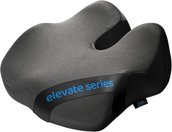 Everlasting Comfort Doctor Recommended Memory Foam Seat Cushion for Office Chairs & Car - Ergonomic Office Desk Accessories - Cushions for Tailbone Pain Relief, Sciatica (Charcoal Black, XX-Large)