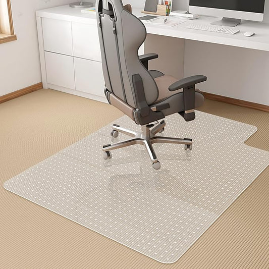 KMAT Office Chair Mat for Carpet, Computer Desk Mat,Anti-Slip Clear Desk Chair Mat for Home Rolling Chair,Heavy Duty Floor Protector for Office-Easy to Clean-45 x53 with Lip