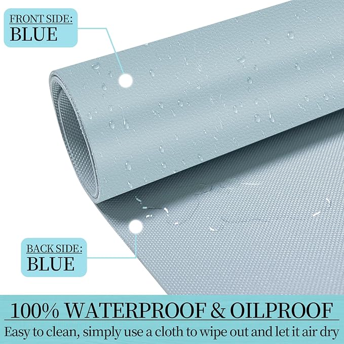 Large Desk Pad Mat, Leather Blue Desk Mat for Desktop, Computer Desk Mouse Pad Non-Slip, Waterproof Keyboard Mat for Office/Home/Decor, 23.6" x 13.7"