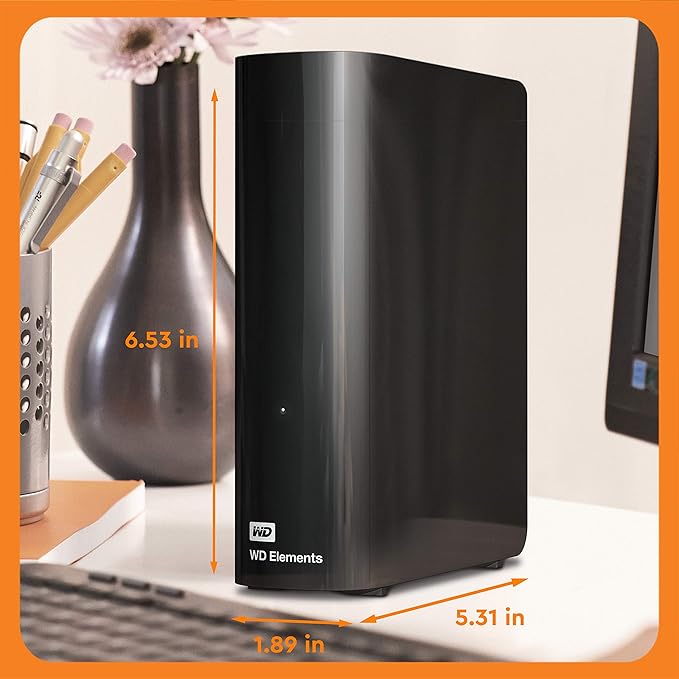 Western Digital 18TB Elements Desktop External Hard Drive USB 3.0 for plug-and-play storage - Western DigitalBWLG0180HBK-NESN