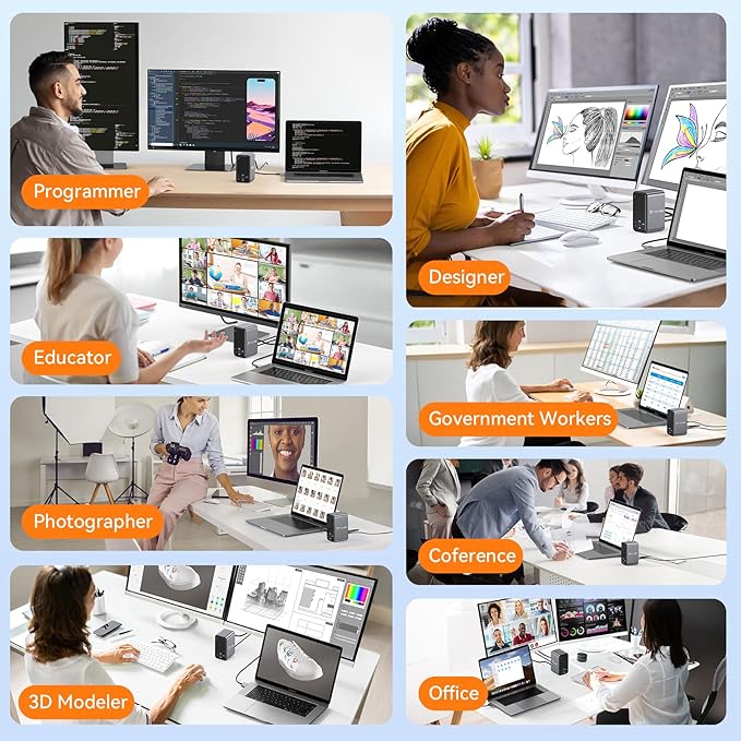TobenONE 16-in-1 MacBook Docking Station with 100W Power Adapter, Dual HDMI, 7 USB, Gigabit RJ45, SD&Micro SD, PD 3.0, Mac Docking Station for Creative Professionals & Home Working