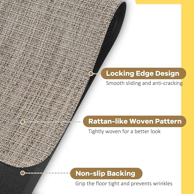 BesWin Office Chair Mat for Hard Floors, Heavy Duty Desk Floor Mat for Hardwood and Tile Floors, Computer Chair Mat for Rolling Chair, Anti Slip Floor Protector Mat for Office Home, Brown, 36" x 48"
