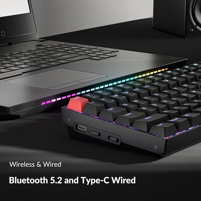 Keychron K4 96% Layout QMK Wireless and Wired Options Mechanical Keyboard Super Brown Switch, RGB Backlight with Shine -Through Double-Shot PBT Keycaps for Mac Windows - Version 3
