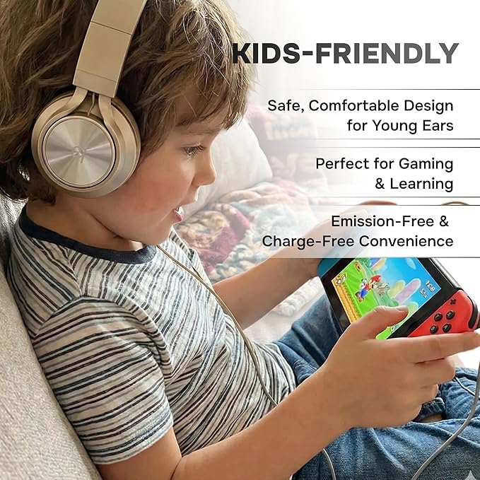 ARTIX CL750 Wired Headphones with Mic & Volume Control — Noise Isolating On-Ear Headphones for Computer and Laptop Wired, Plug in Corded Headphone with Wire (Foldable, Aux Jack 3.5mm)