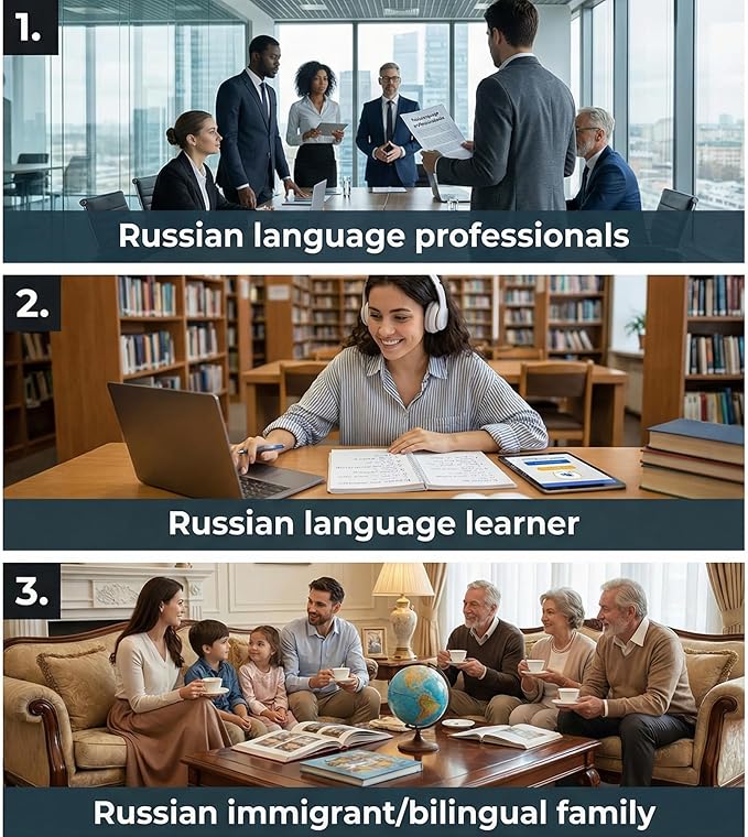 Russian Keyboard with English (Cyrillic),Non Fading Characters,12 Multimedia Keys USB Interface,1.6m line Length Suitable for Computer Laptop PC,Full Size with Number Key,Plug and Play