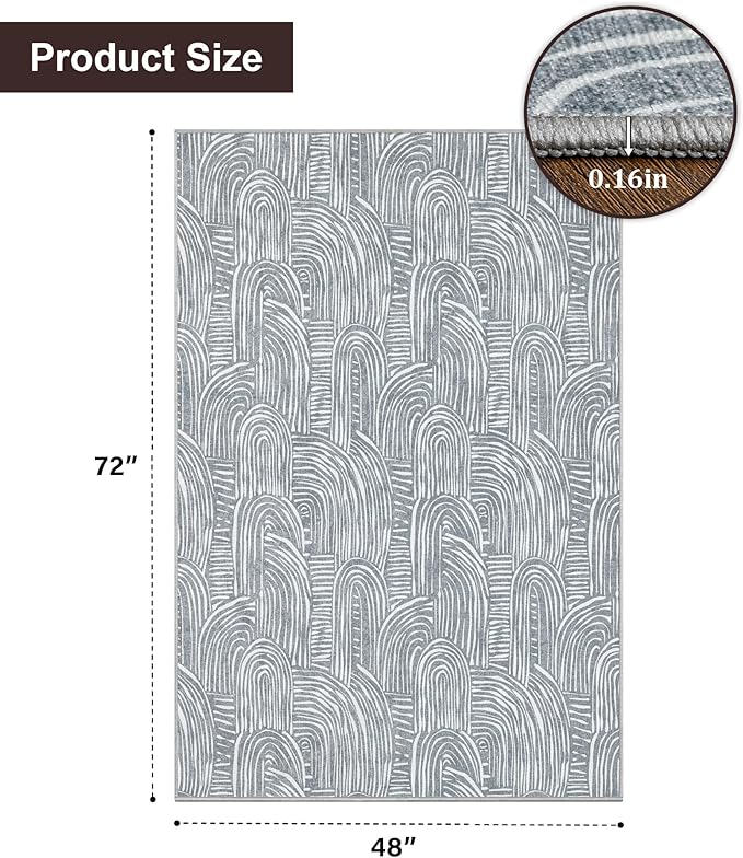 chakme Office Chair Mat for Hardwood Floor, 72"x48" Easy Glide Computer Desk Mat Protector for Rolling Chair Under Desk Rug Nonslip Backing, Machine Wash, (Arc)