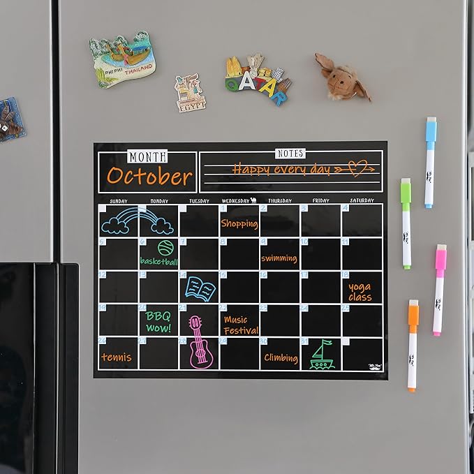 Mr. Pen- Dry Erase Calendar for Fridge, Magnetic, 14.7 x 11.8, Magnetic Calendar with 4 Dry Erase Markers, Magnetic Calendar for Fridge, Magnetic Whiteboard Calendar, Dry Erase Fridge Calendar
